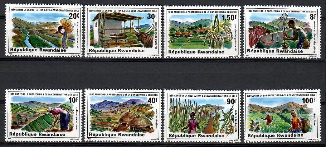 Znaczek Rwanda 1980 Mi 1085-1092 Czyste **