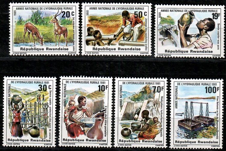 Znaczek Rwanda 1981 Mi 1152-1158 Czyste **