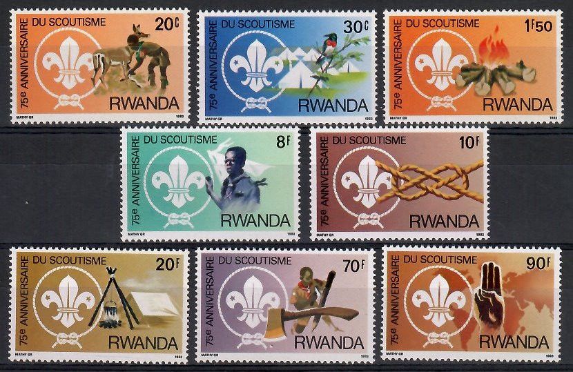 Znaczek Rwanda 1983 Mi 1206-1213 Czyste **