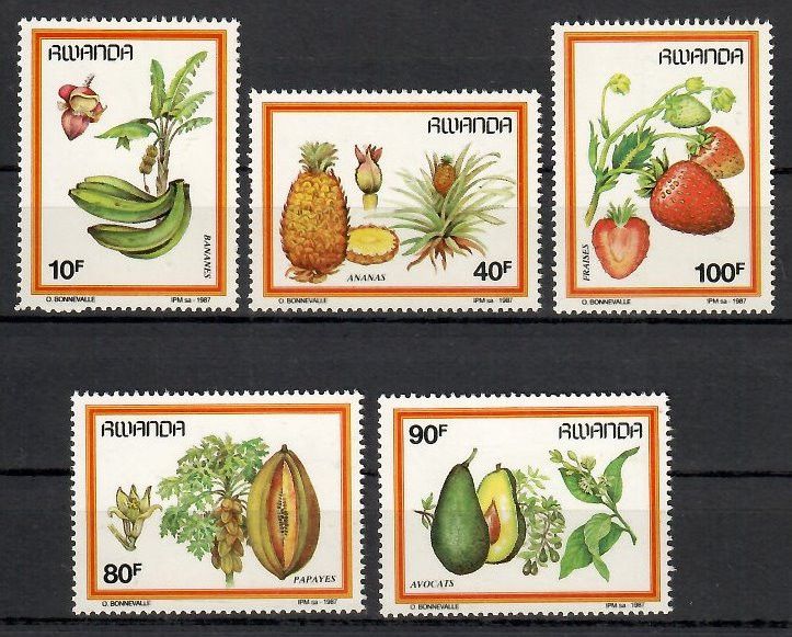 Znaczek Rwanda 1987 Mi 1370-1374 Czyste **