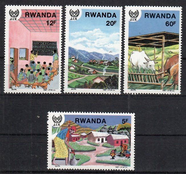 Znaczek Rwanda 1987 Mi 1380-1383 Czyste **