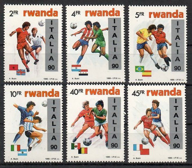Znaczek Rwanda 1990 Mi 1433-1438 Czyste **