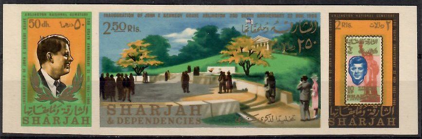Znaczek Sharjah 1966 Mi 333-335B Czyste **