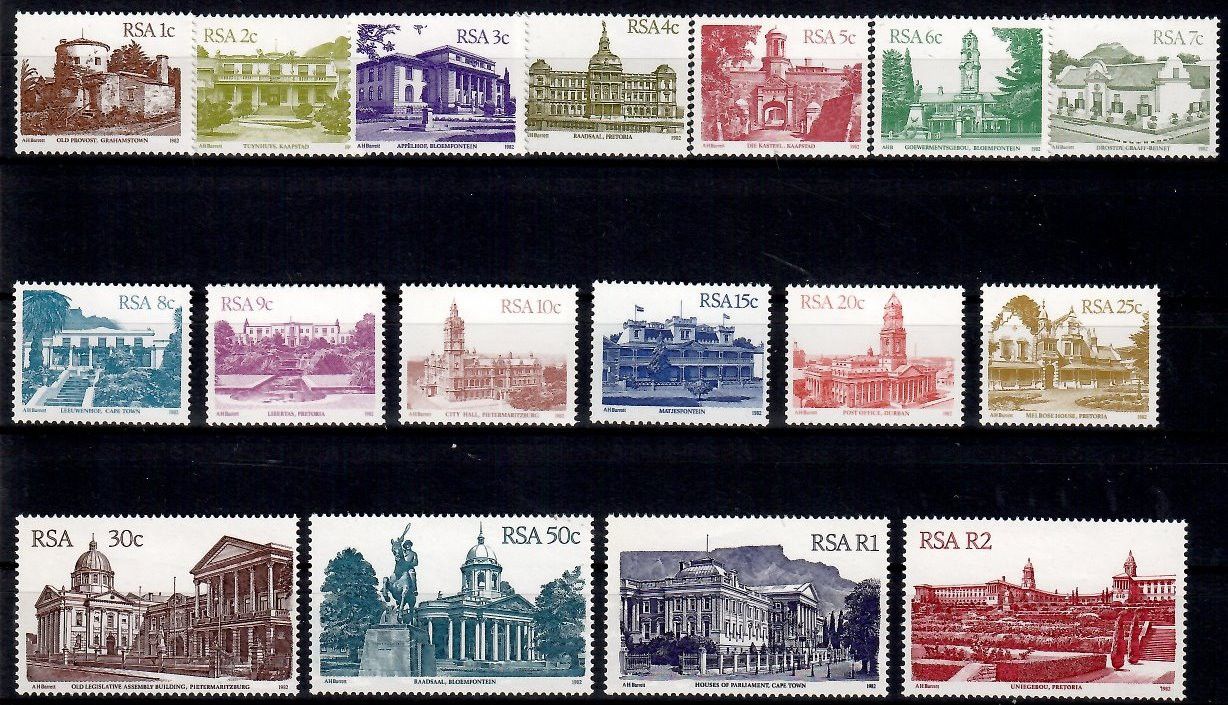 Znaczek Republika Południowej Afryki 1982 Mi 601-617 Czyste **