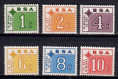 Znaczek Republika Południowej Afryki 1972 Mi por 72-77 Czyste **