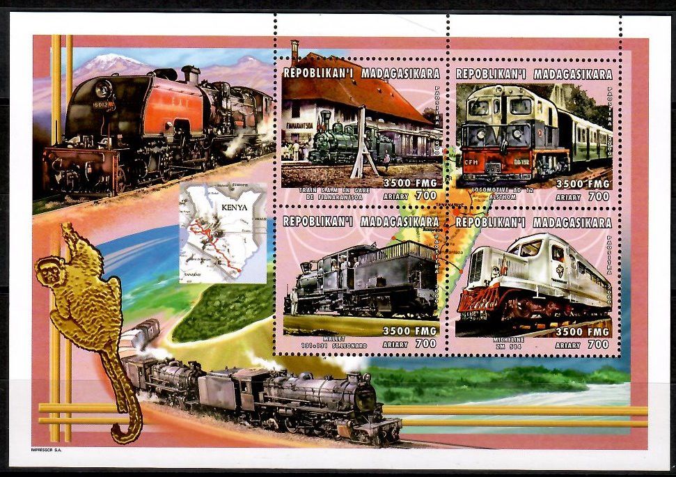 Znaczek Madagaskar 2000 Mi ark 2420-2423 Czyste **