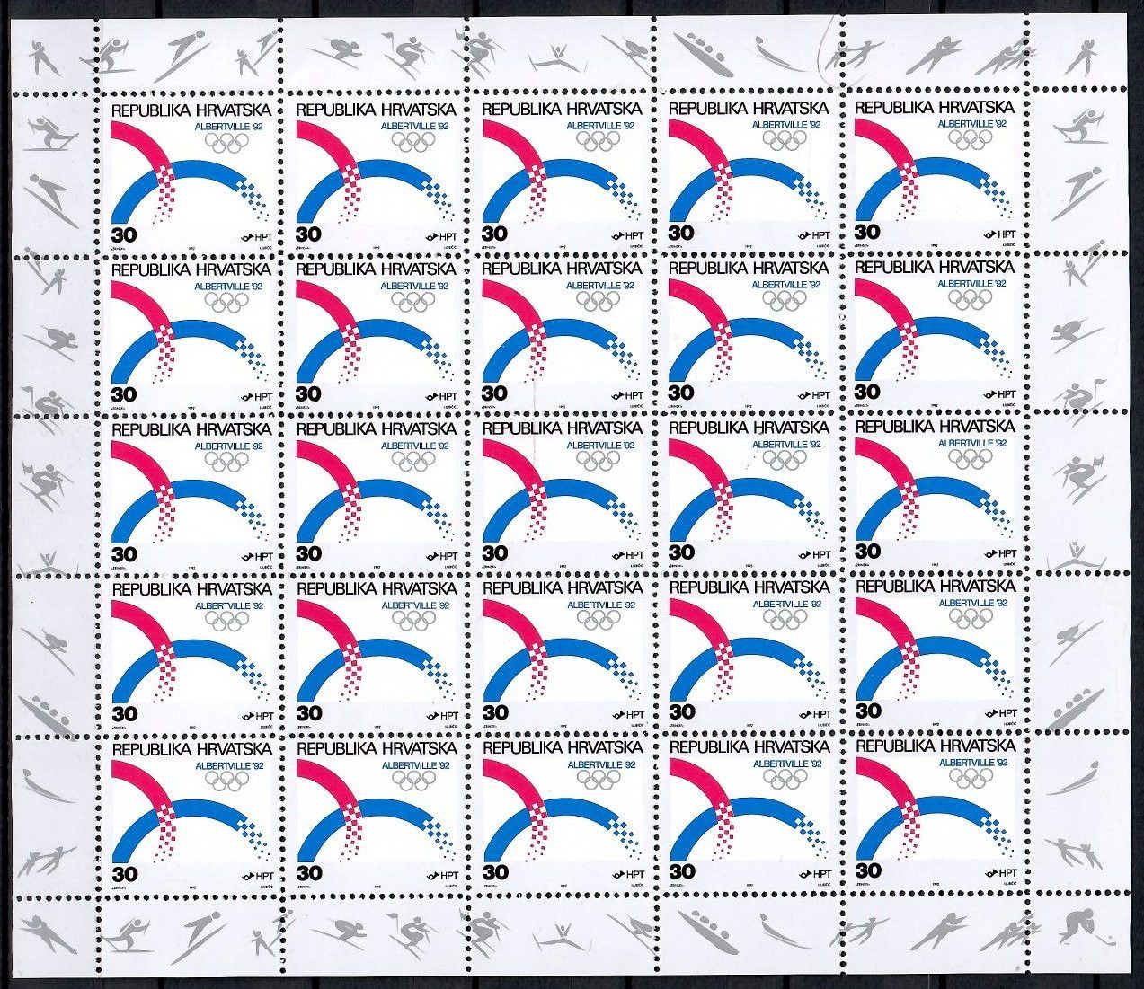 Znaczek Chorwacja 1992 Mi ark 188 Czyste **