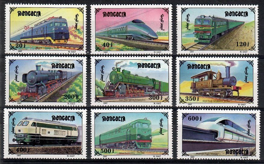 Znaczek Mongolia 1997 Mi 2692-2700 Czyste **
