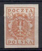 Znaczek Polska 1919 Mi 67B Fi 75A Bez kleju