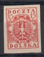 Znaczek Polska 1919 Mi 68B Fi 76A Bez kleju ( * )