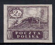 Znaczek Polska 1919 Mi 75B Fi 83A Bez kleju ( * )