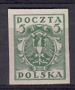 Znaczek Polska 1919 Mi 90B Fi 86A Bez kleju ( * )