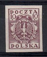 Znaczek Polska 1919 Mi 91B Fi 87A Bez kleju ( * )