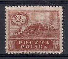 Znaczek Polska 1919 Mi 112 (bk) Fi 95B Bez kleju ( * )
