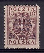 Znaczek Polska 1919 Mi 119 (bk) Fi 103b Bez kleju ( * )