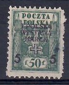 Znaczek Polska 1919 Mi 122 (bk) Fi 106B Bez kleju ( * )