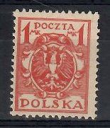 Znaczek Polska 1920 Mi 147 (bk) Fi 114 Bez kleju ( * )