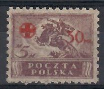 Znaczek Polska 1921 Mi 154 (bk) Bez kleju ( * )