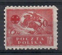 Znaczek Polska 1921 Mi 155 (bk) Fi 122 Bez kleju ( * )