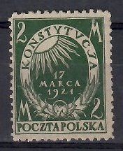 Znaczek Polska 1921 Mi 164 (bk) Fi 128 Bez kleju ( * )