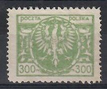 Znaczek Polska 1923 Mi 177 (bk) Fi 139 Bez kleju ( * )