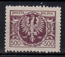 Znaczek Polska 1923 Mi 179 (bk) Fi 141 Bez kleju ( * )
