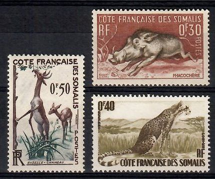 Znaczek Somali Francuskie 1958 Mi 314-316 Czyste **