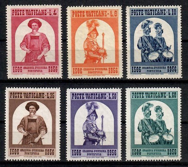 Znaczek Watykan 1956 Mi 250-255 Czyste **