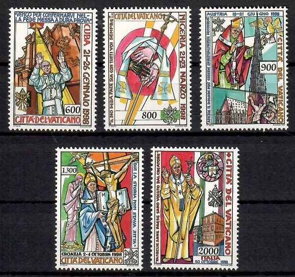 Znaczek Watykan 1999 Mi 1297-1301 Czyste **