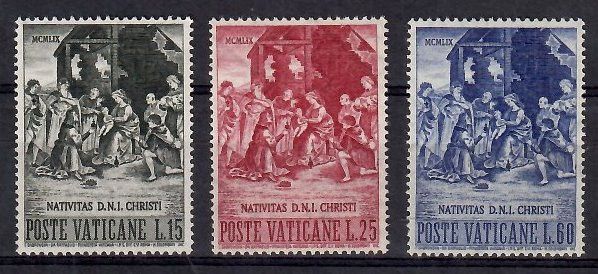 Znaczek Watykan 1959 Mi 327-329 Czyste **