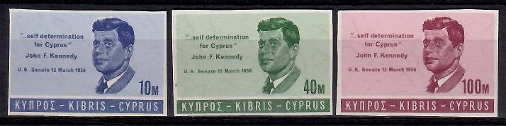 Znaczek Cypr 1965 Mi 247-249B Czyste **