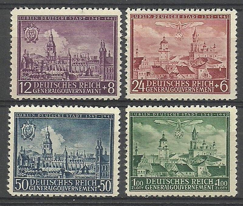Znaczek Generalne Gubernatorstwo / GG 1942 Mi 92-95 Fi 92-95 Czyste **