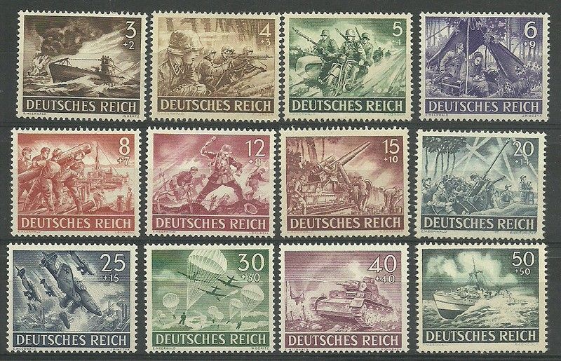 Znaczek Deutsches Reich / III Rzesza 1943 Mi 831-842 Czyste **