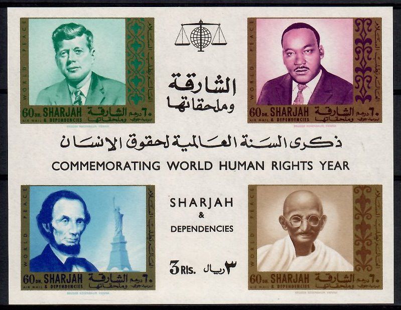 Znaczek Sharjah 1968 Mi bl 39 Czyste **