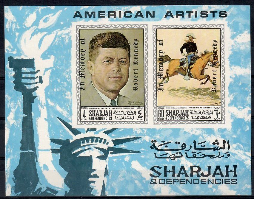 Znaczek Sharjah 1968 Mi bl 36B Czyste **