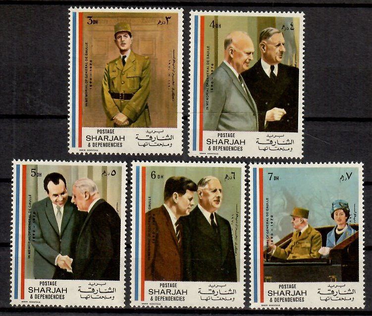 Znaczek Sharjah 1970 Mi 814-818 Czyste **