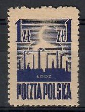 Znaczek Polska 1945 Mi 391 Fi 358 Bez kleju ( * )