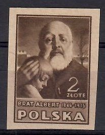 Znaczek Polska 1947 Mi 456B Fi 421A Bez kleju ( * )