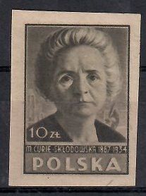 Znaczek Polska 1947 Mi 460B Fi 425A Bez kleju ( * )