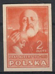 Znaczek Polska 1947 Mi 464B Fi 430 Bez kleju ( * )