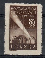 Znaczek Polska 1948 Mi 496 Fi 465 Bez kleju ( * )