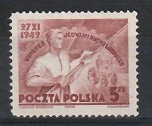 Znaczek Polska 1949 Mi 539 Fi 501 Bez kleju ( * )