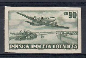 Znaczek Polska 1952 Mi 729B Fi 591A Bez kleju ( * )