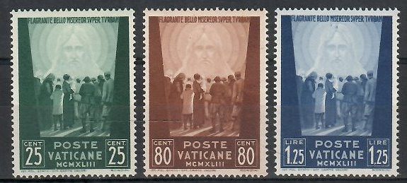 Znaczek Watykan 1944 Mi 96-98 Czyste **
