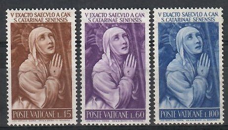 Znaczek Watykan 1962 Mi 402-404 Czyste **