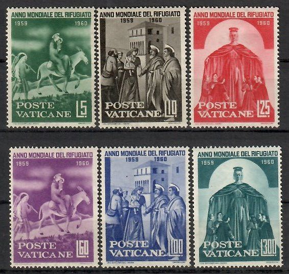 Znaczek Watykan 1960 Mi 338-343 Z podlepką *