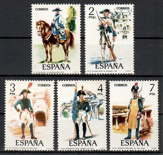 Znaczek Hiszpania 1975 Mi 2169-2173 Czyste **