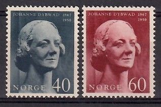 Znaczek Norwegia 1967 Mi 557-558 Czyste **