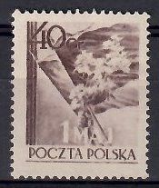 Znaczek Polska 1954 Mi 842C Fi 704 Bez kleju ( * )