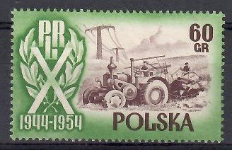Znaczek Polska 1954 Mi 878 Fi 752I Bez kleju ( * )